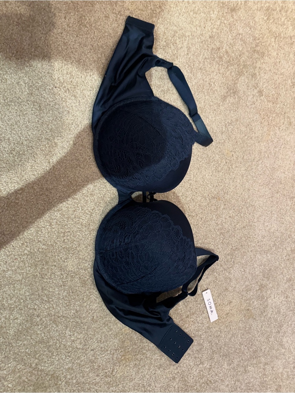 NWT Soma Stunning Push Up 38DDD Lace Nightfall Navy Bra